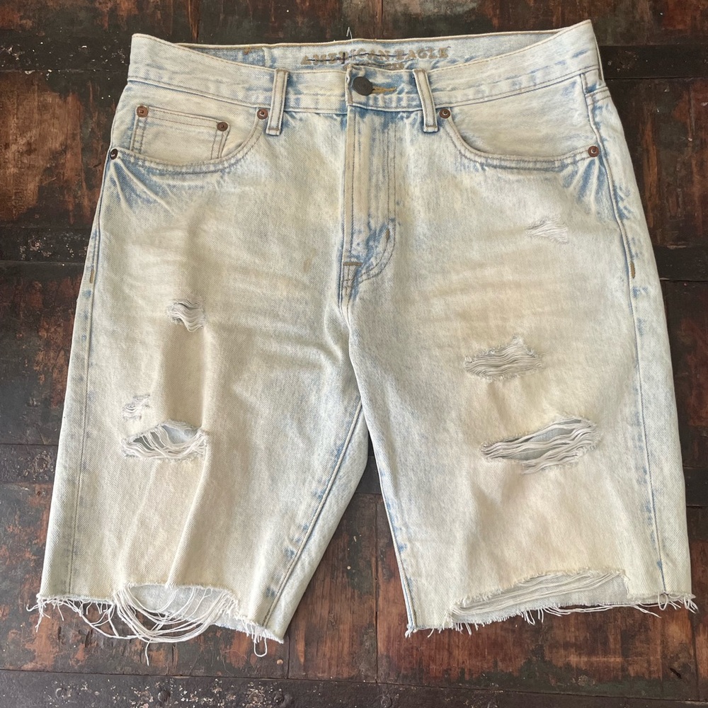 American Eagle Distressed Acid Wash Shorts
